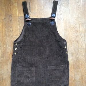 Corduroy mini pinafore dress (vintage)